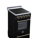 Forno Pallerano 20 Inch Freestanding Electric Range in Black, Canada Version, Plug and Cord Included - BonPrix Électroménagers