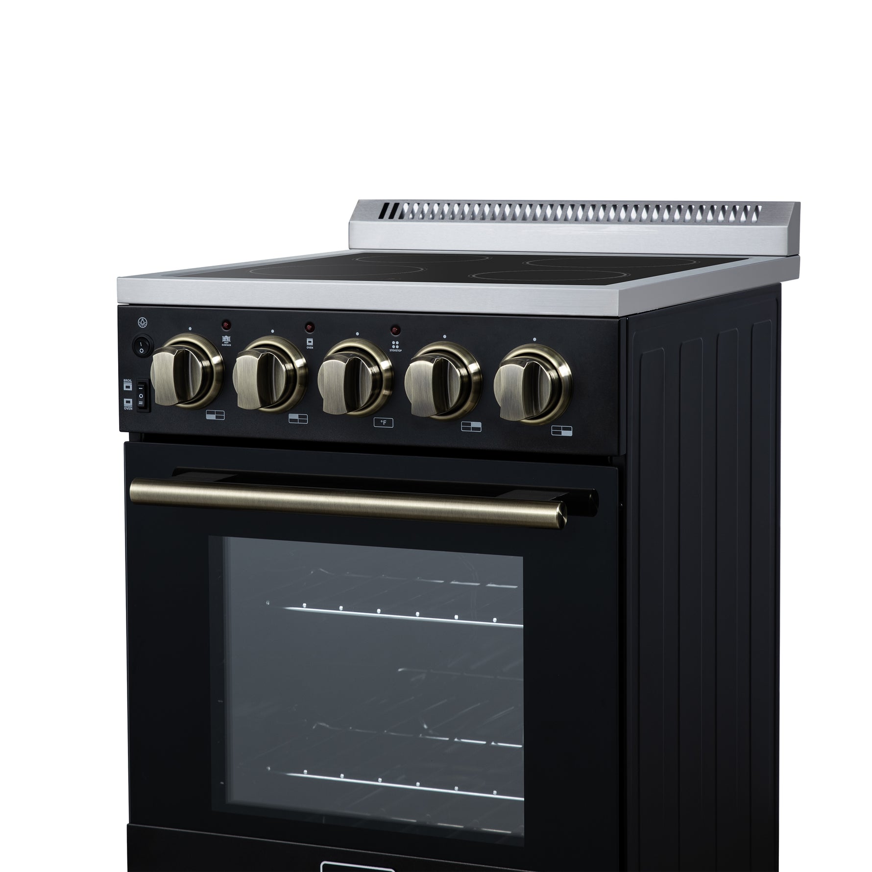 Forno Pallerano 20 Inch Freestanding Electric Range in Black, Canada Version, Plug and Cord Included - BonPrix Électroménagers