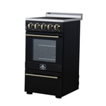 Forno Pallerano 20 Inch Freestanding Electric Range in Black, Canada Version, Plug and Cord Included - BonPrix Électroménagers