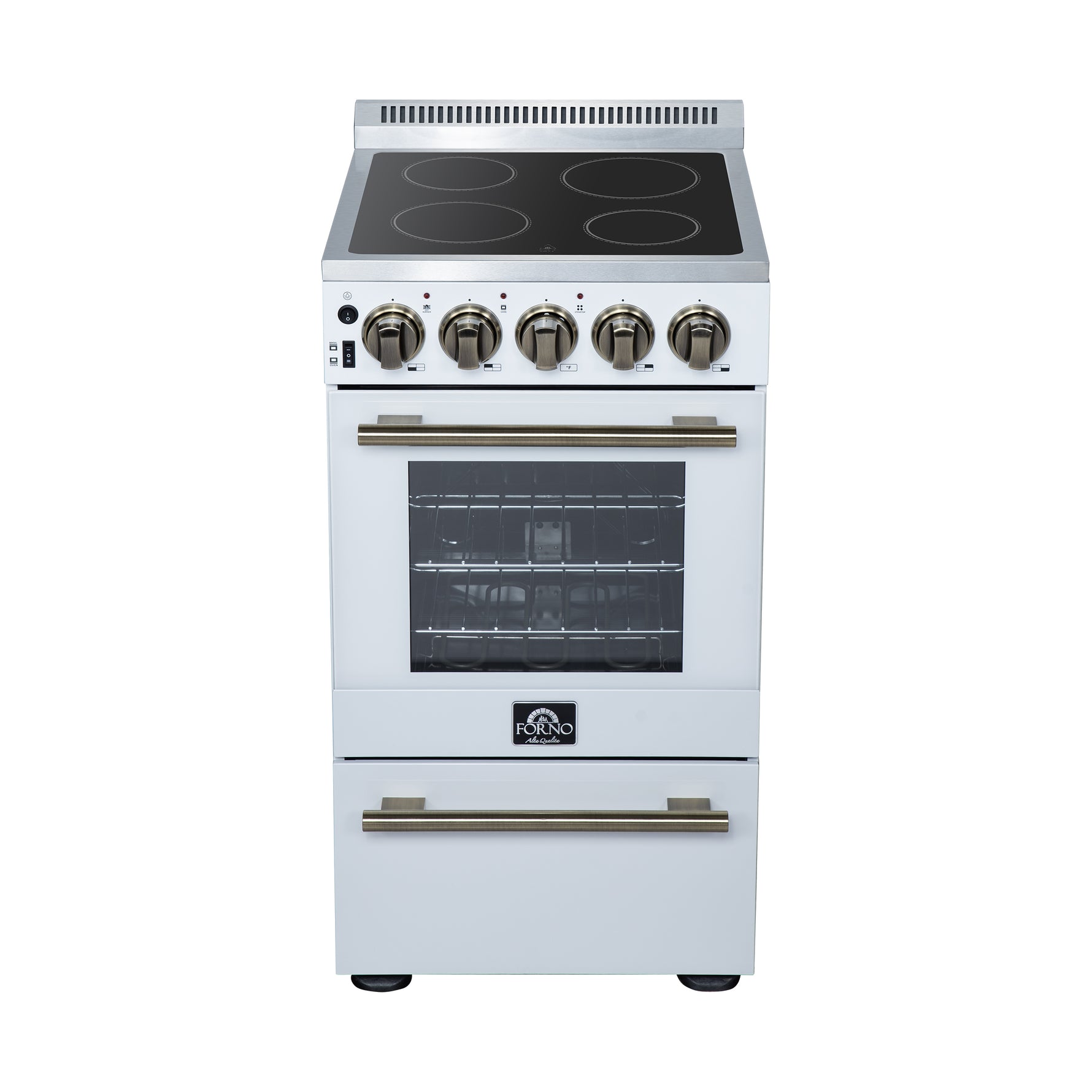 Forno Pallerano 20 Inch Freestanding Electric Range in White, Canada Version, Plug and Cord Included - BonPrix Électroménagers