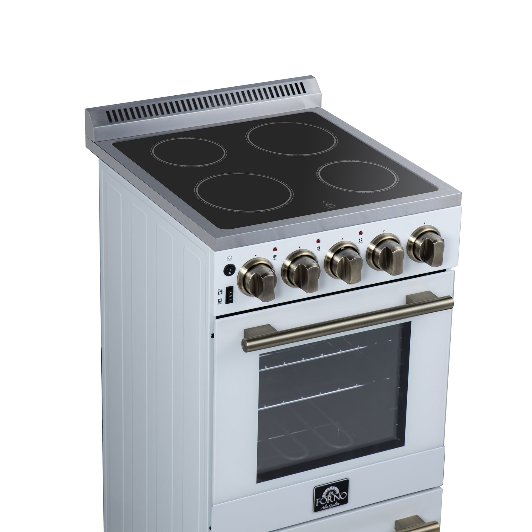 Forno Pallerano 20 Inch Freestanding Electric Range in White, Canada Version, Plug and Cord Included - BonPrix Électroménagers