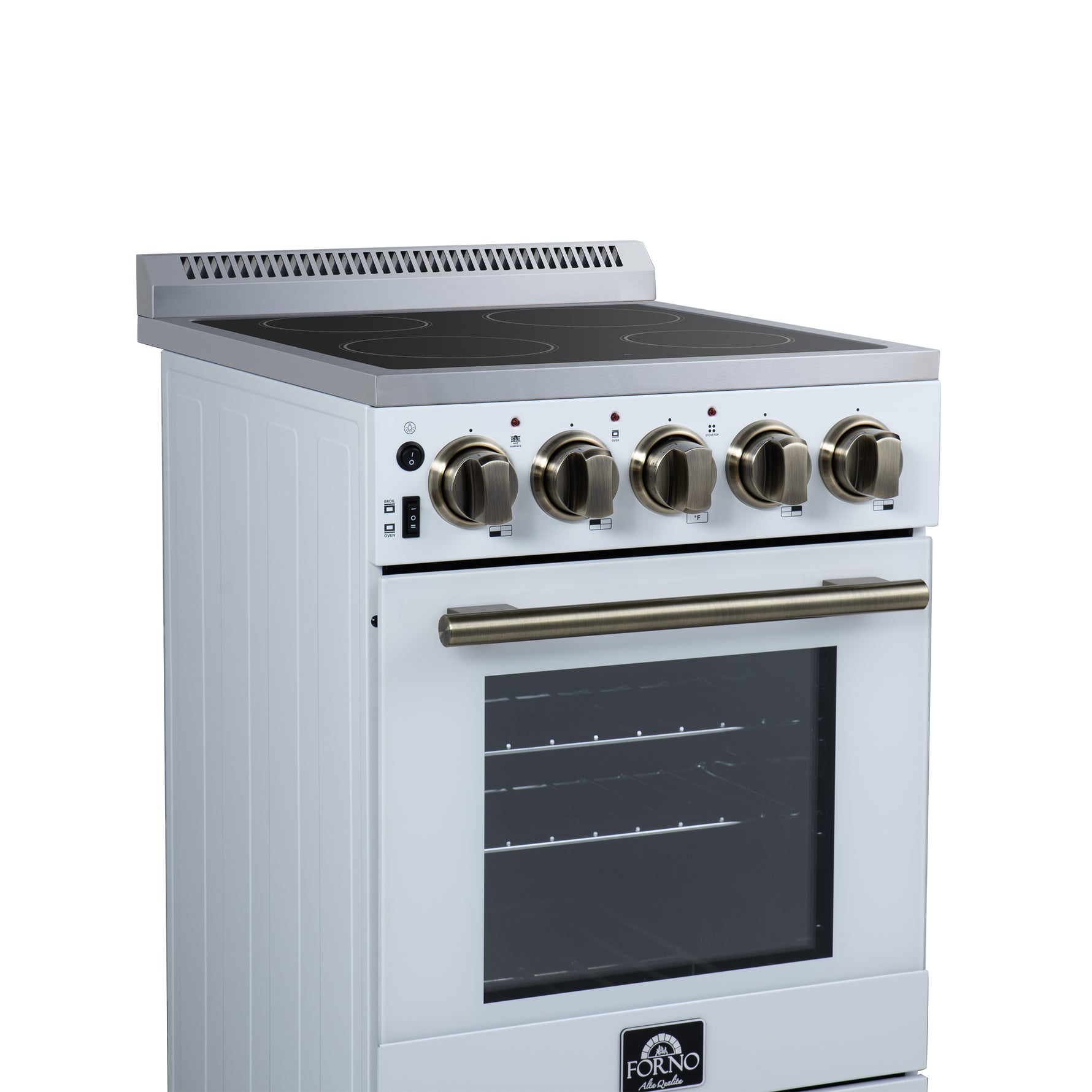 Forno Pallerano 20 Inch Freestanding Electric Range in White, Canada Version, Plug and Cord Included - BonPrix Électroménagers