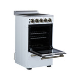 Forno Pallerano 20 Inch Freestanding Electric Range in White, Canada Version, Plug and Cord Included - BonPrix Électroménagers