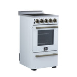 Forno Pallerano 20 Inch Freestanding Electric Range in White, Canada Version, Plug and Cord Included - BonPrix Électroménagers