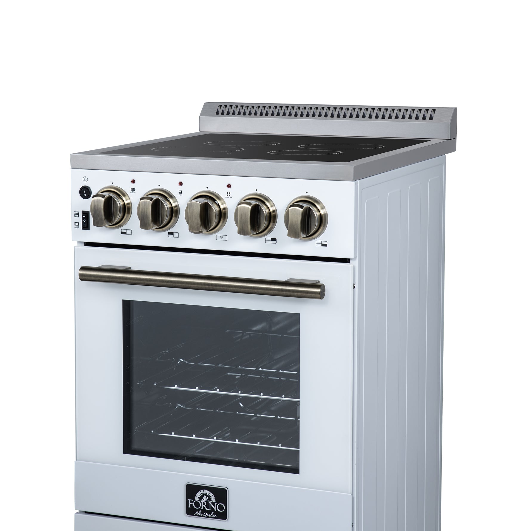 Forno Pallerano 20 Inch Freestanding Electric Range in White, Canada Version, Plug and Cord Included - BonPrix Électroménagers