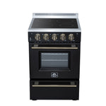 Forno Loiano 24 Inch Freestanding Electric Range in Black, Canada Version, Plug and Cord Included - BonPrix Électroménagers
