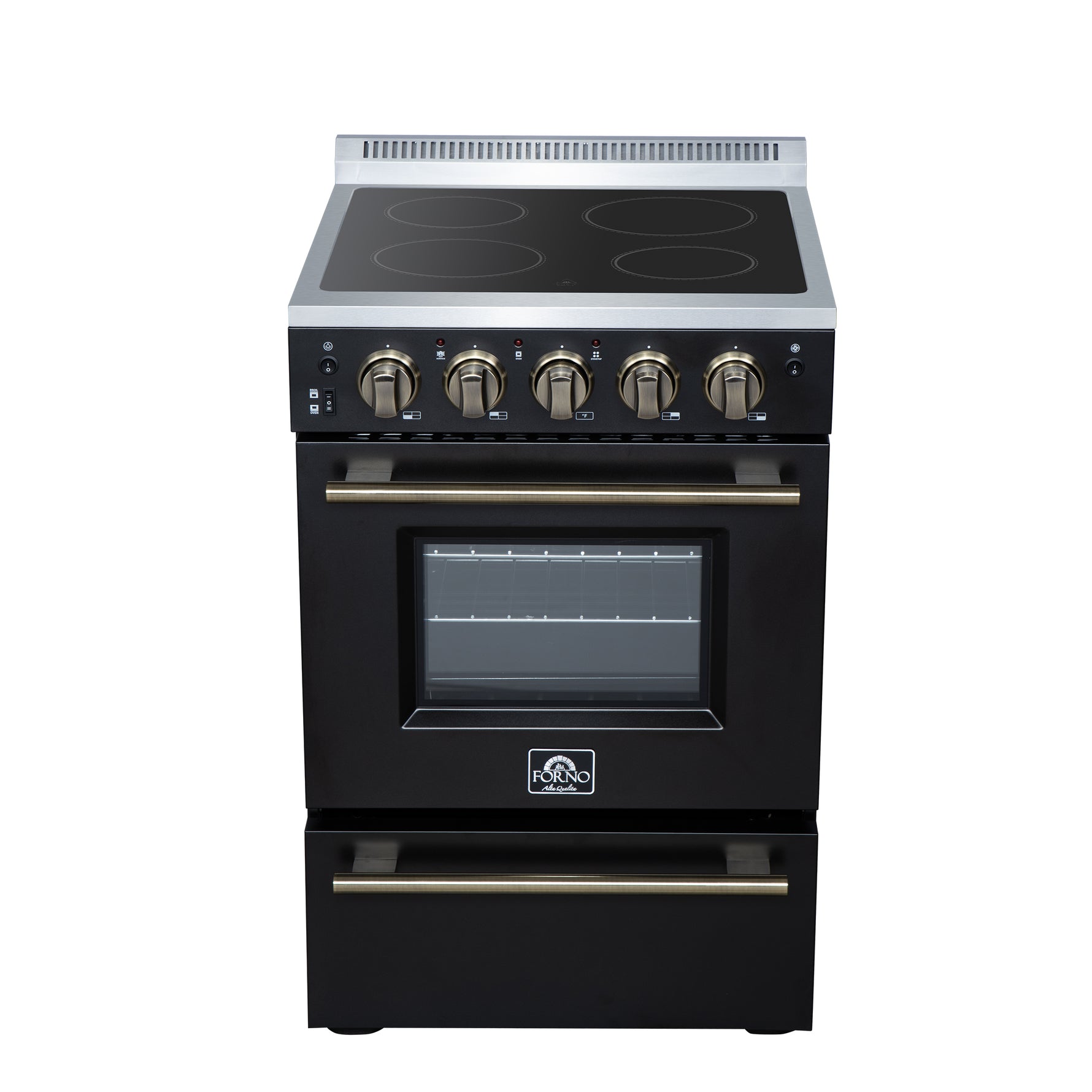 Forno Loiano 24 Inch Freestanding Electric Range in Black, Canada Version, Plug and Cord Included - BonPrix Électroménagers