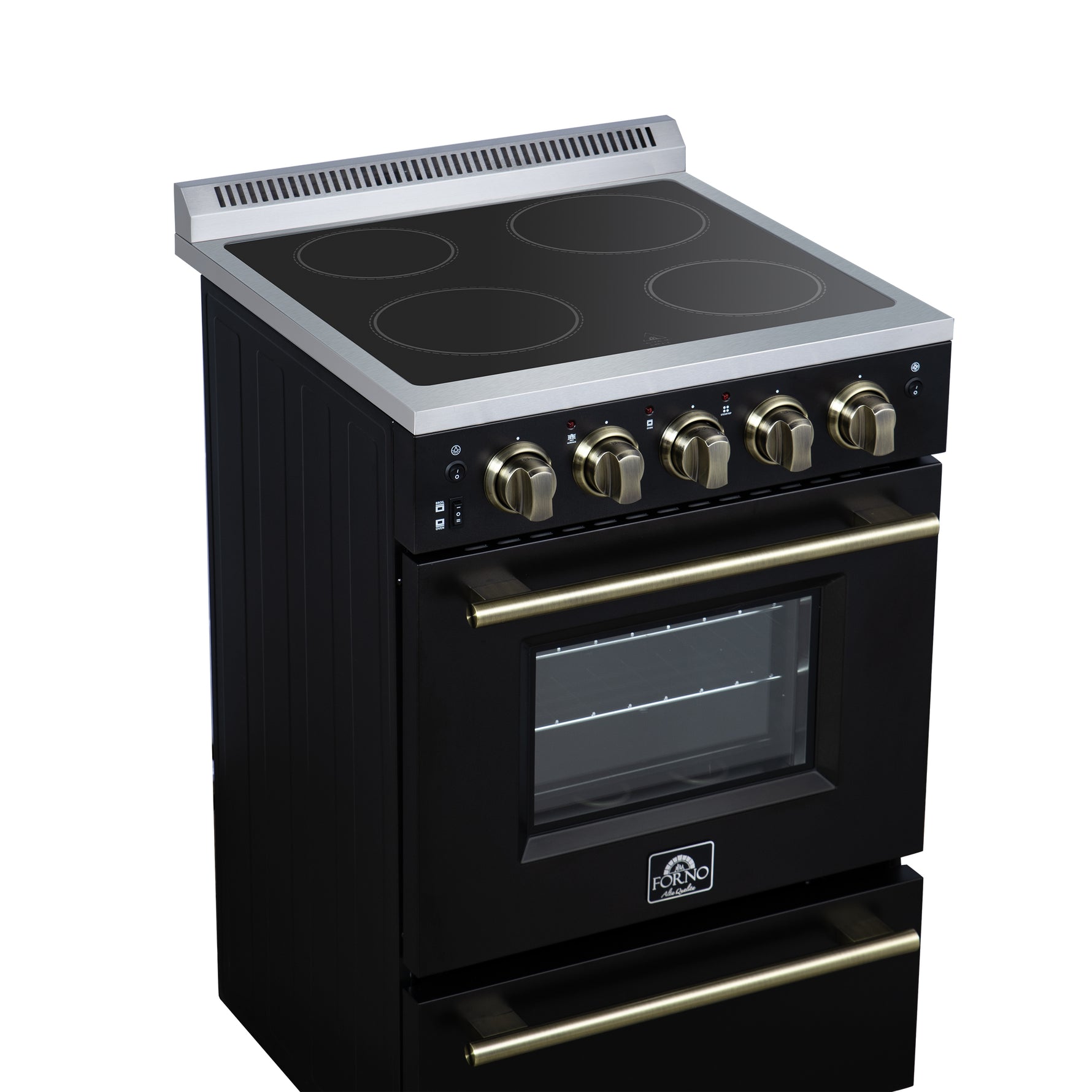 Forno Loiano 24 Inch Freestanding Electric Range in Black, Canada Version, Plug and Cord Included - BonPrix Électroménagers