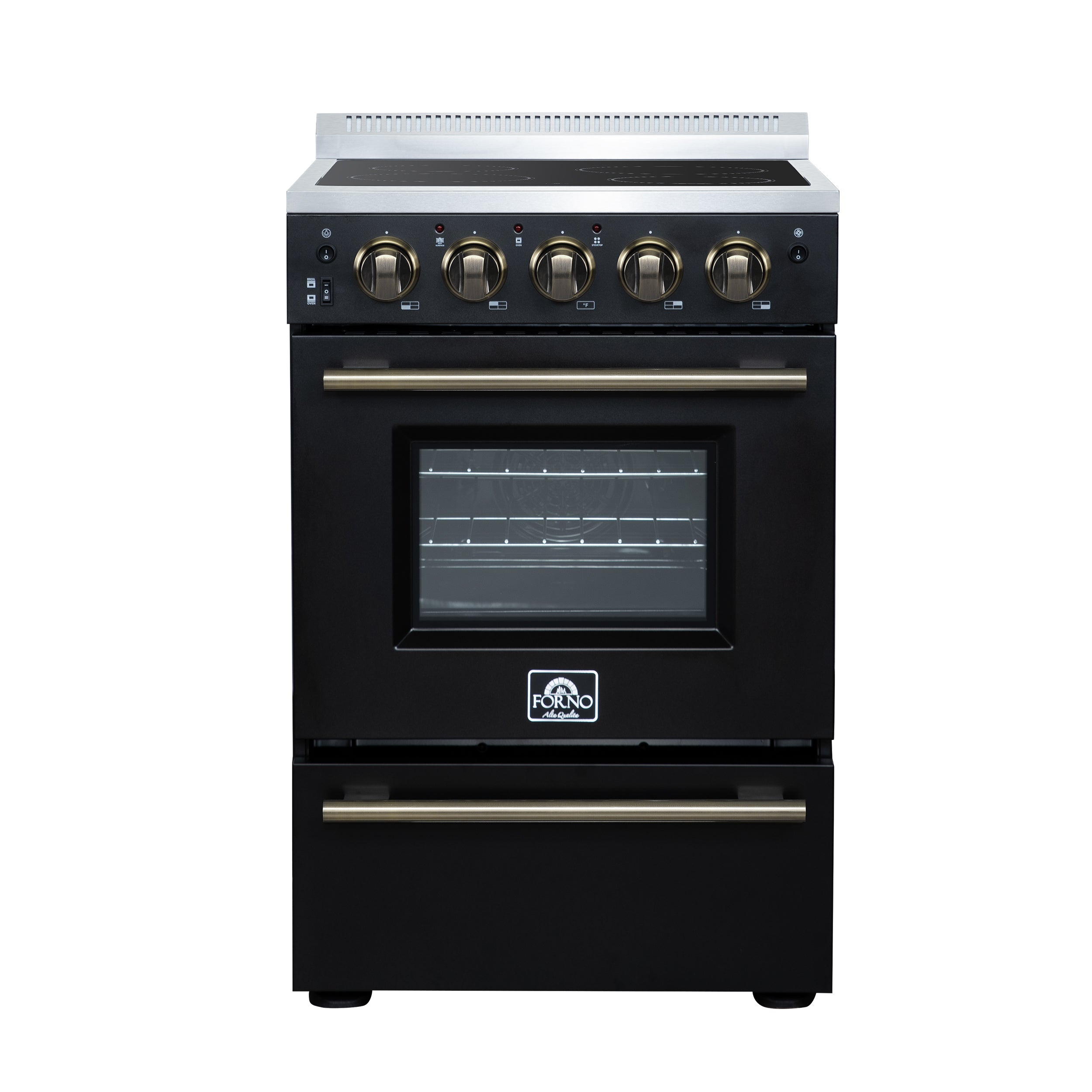 Forno Loiano 24 Inch Freestanding Electric Range in Black, Canada Version, Plug and Cord Included - BonPrix Électroménagers