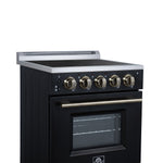 Forno Loiano 24 Inch Freestanding Electric Range in Black, Canada Version, Plug and Cord Included - BonPrix Électroménagers