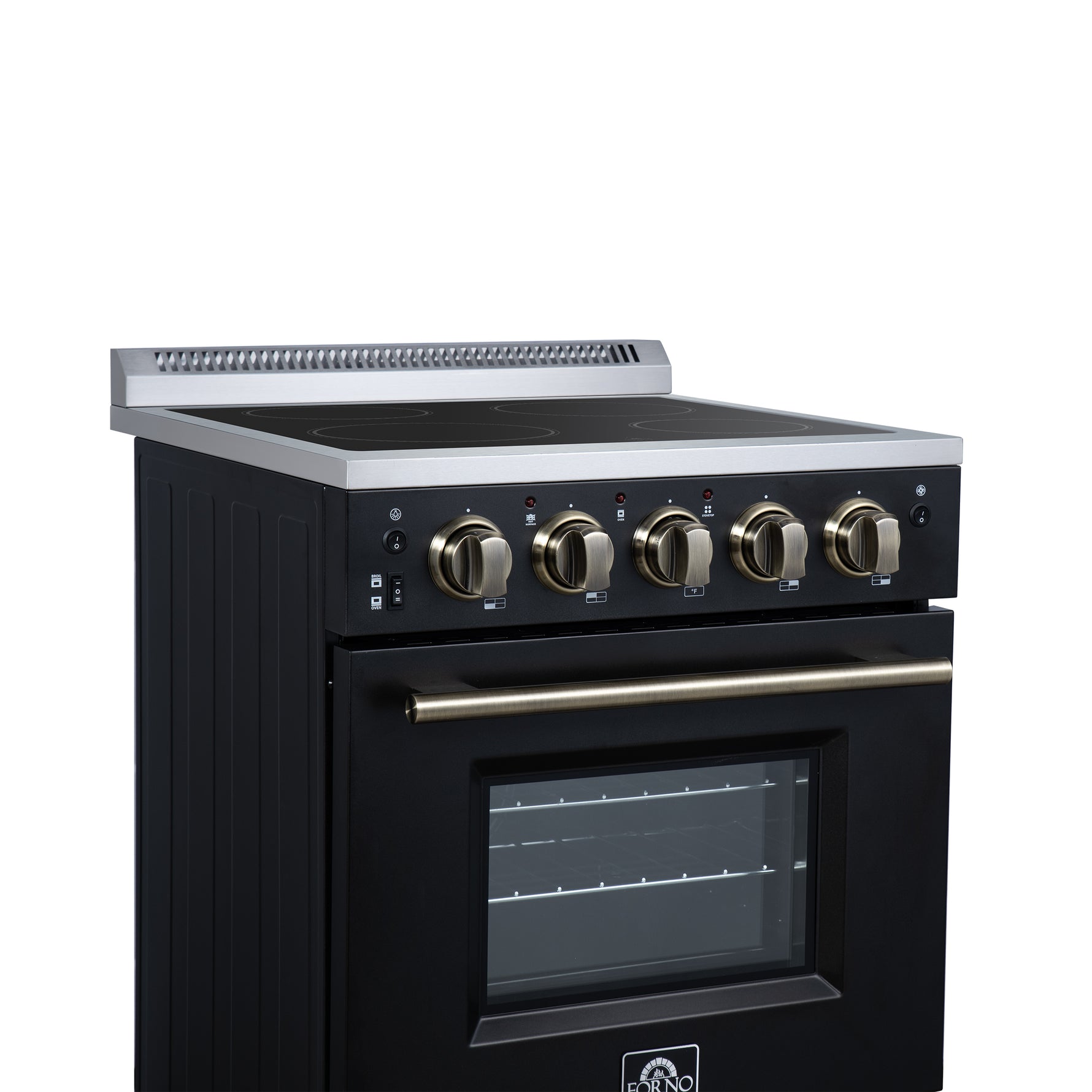 Forno Loiano 24 Inch Freestanding Electric Range in Black, Canada Version, Plug and Cord Included - BonPrix Électroménagers