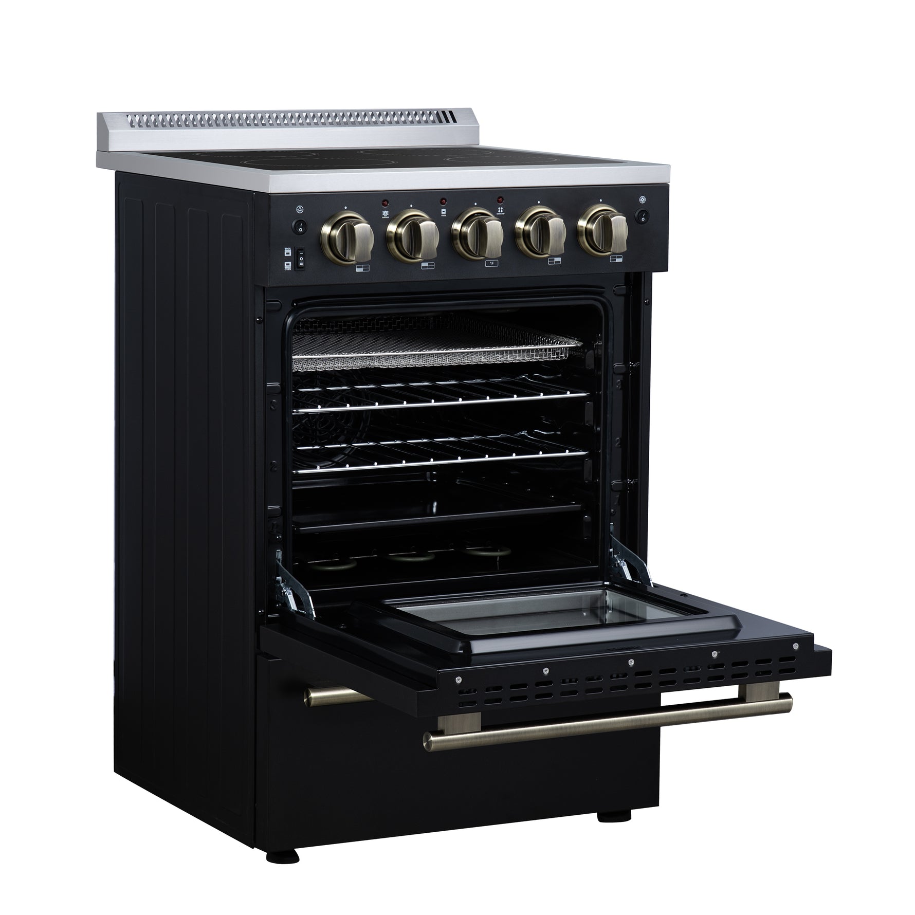 Forno Loiano 24 Inch Freestanding Electric Range in Black, Canada Version, Plug and Cord Included - BonPrix Électroménagers