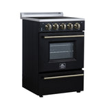 Forno Loiano 24 Inch Freestanding Electric Range in Black, Canada Version, Plug and Cord Included - BonPrix Électroménagers