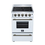 Forno Loiano 24 Inch Freestanding Electric Range in White, Canada Version, Plug and Cord Included - BonPrix Électroménagers