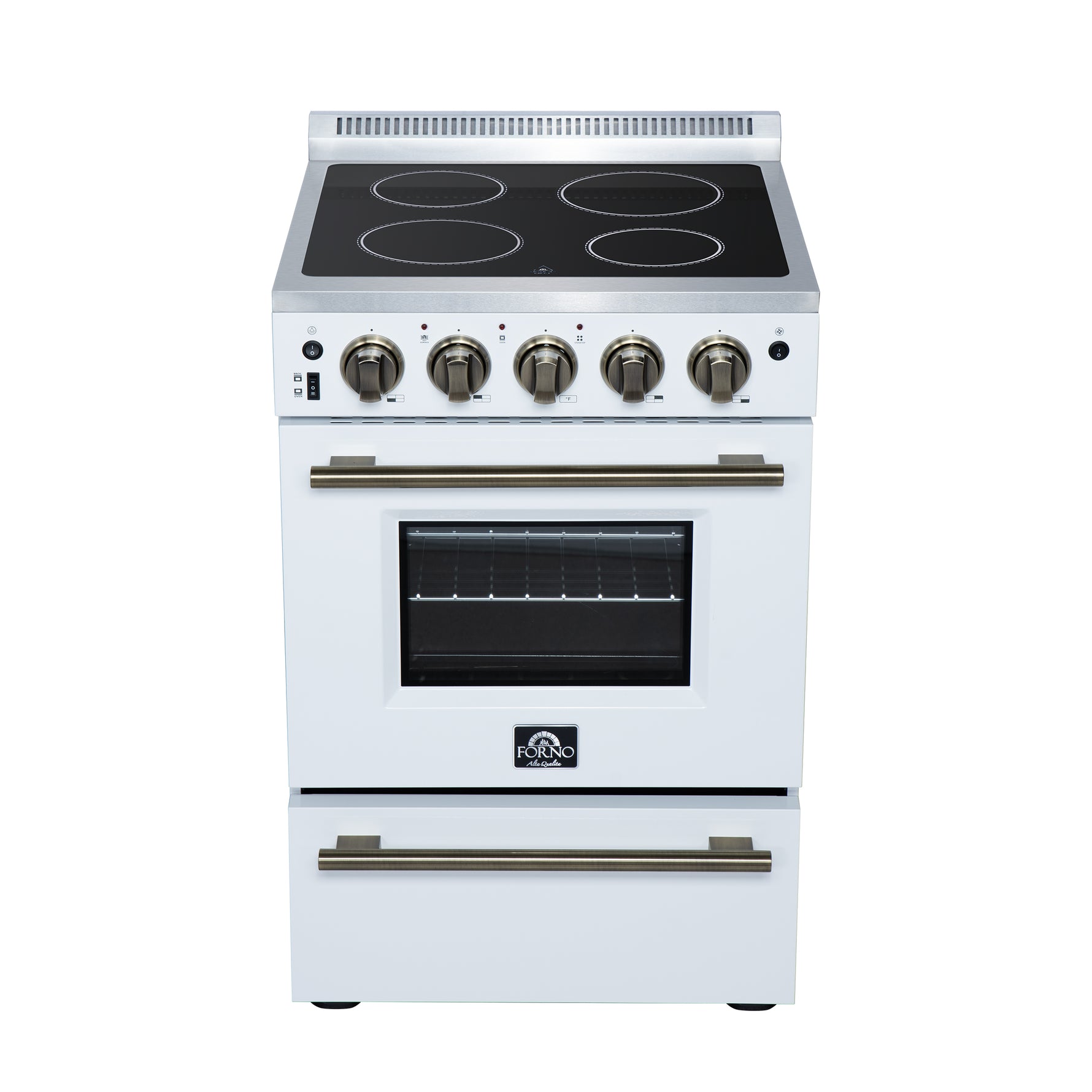 Forno Loiano 24 Inch Freestanding Electric Range in White, Canada Version, Plug and Cord Included - BonPrix Électroménagers