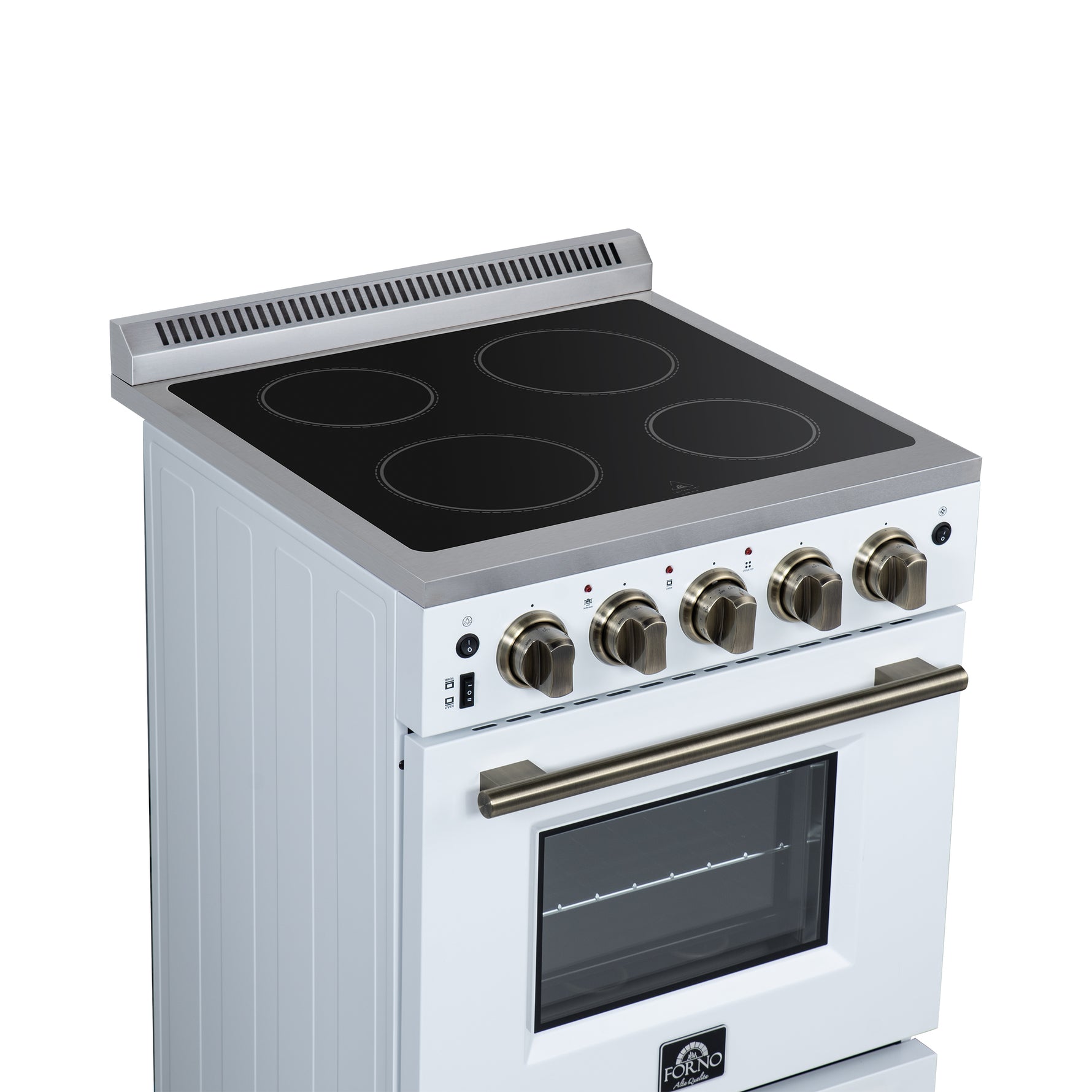 Forno Loiano 24 Inch Freestanding Electric Range in White, Canada Version, Plug and Cord Included - BonPrix Électroménagers
