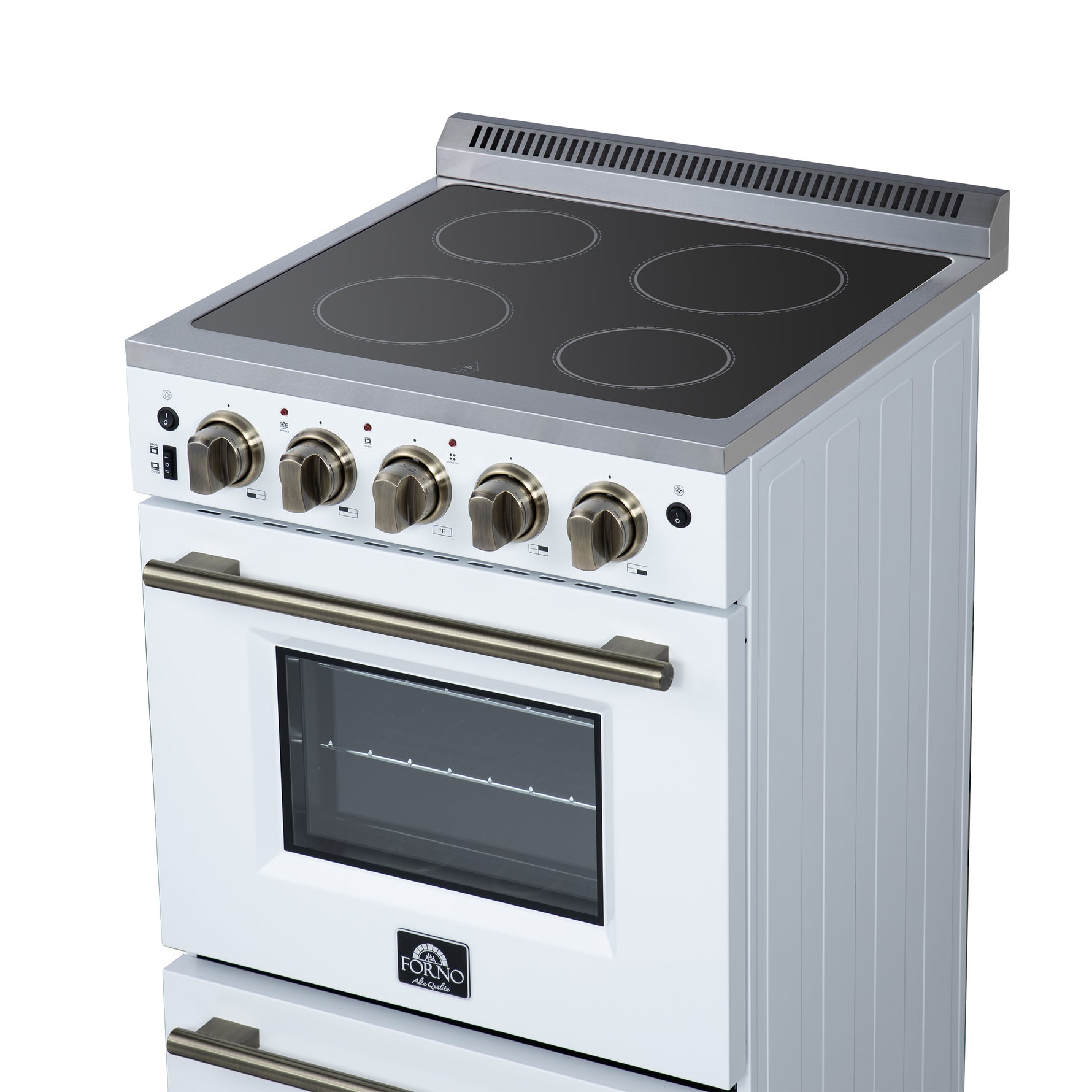 Forno Loiano 24 Inch Freestanding Electric Range in White, Canada Version, Plug and Cord Included - BonPrix Électroménagers