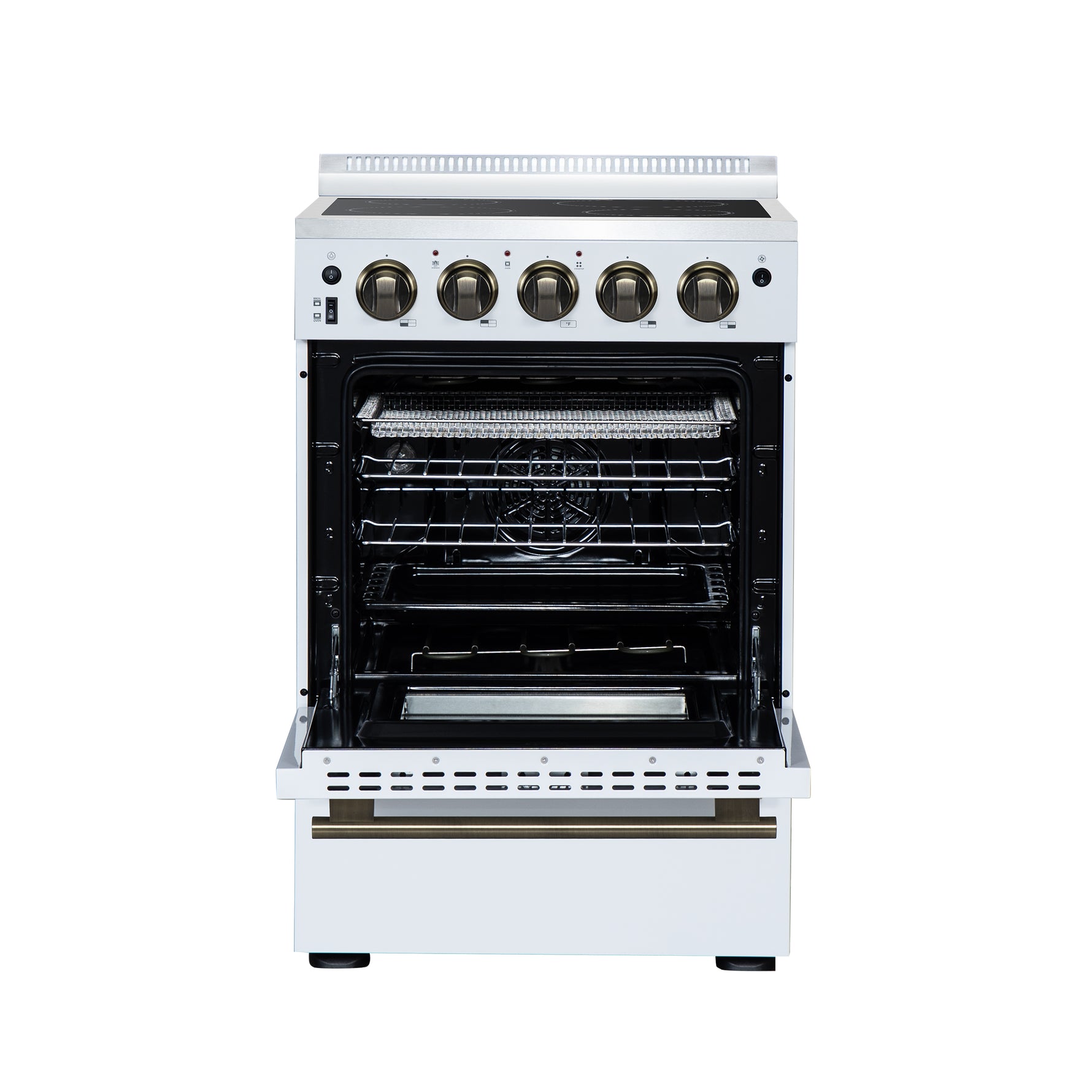 Forno Loiano 24 Inch Freestanding Electric Range in White, Canada Version, Plug and Cord Included - BonPrix Électroménagers