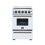 Forno Loiano 24 Inch Freestanding Electric Range in White, Canada Version, Plug and Cord Included - BonPrix Électroménagers