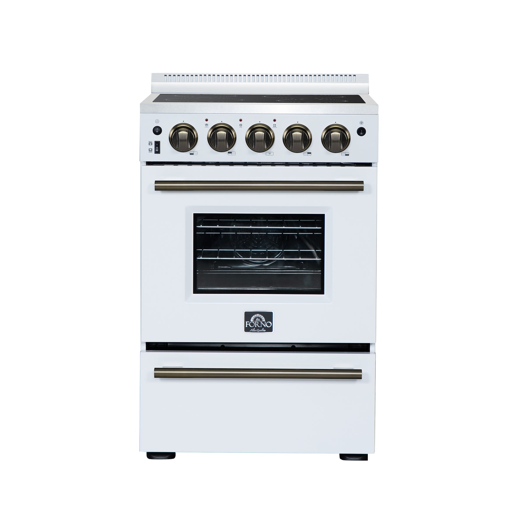 Forno Loiano 24 Inch Freestanding Electric Range in White, Canada Version, Plug and Cord Included - BonPrix Électroménagers