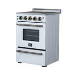 Forno Loiano 24 Inch Freestanding Electric Range in White, Canada Version, Plug and Cord Included - BonPrix Électroménagers