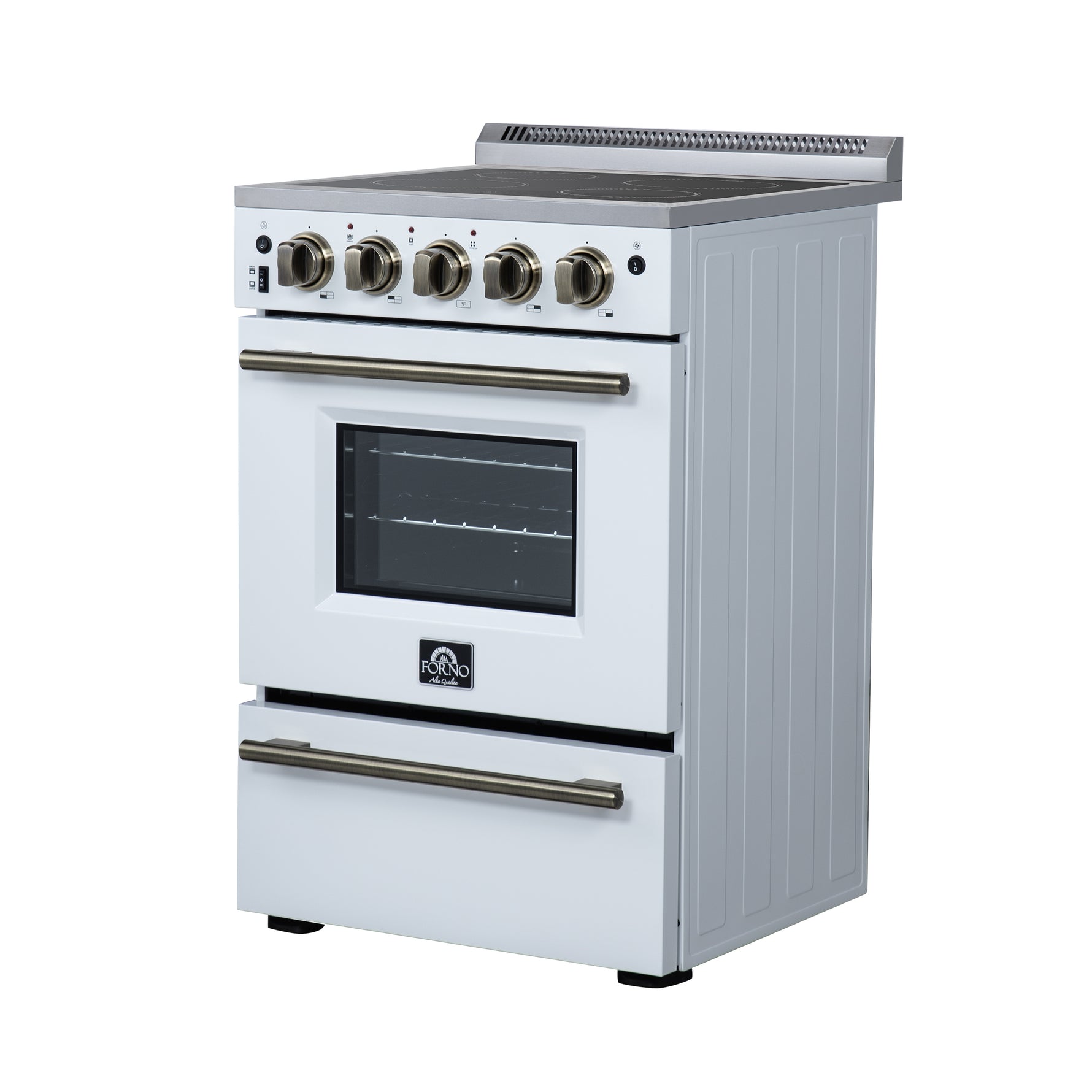 Forno Loiano 24 Inch Freestanding Electric Range in White, Canada Version, Plug and Cord Included - BonPrix Électroménagers