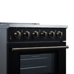 Galiano 30 Inch Freestanding Electric range, 4 radiant burners, 4.32 cf. True Convection oven, Air fryer kit, Black