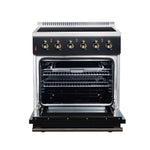Galiano 30 Inch Freestanding Electric range, 4 radiant burners, 4.32 cf. True Convection oven, Air fryer kit, Black