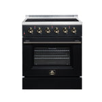 Galiano 30 Inch Freestanding Electric range, 4 radiant burners, 4.32 cf. True Convection oven, Air fryer kit, Black