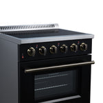 Galiano 30 Inch Freestanding Electric range, 4 radiant burners, 4.32 cf. True Convection oven, Air fryer kit, Black