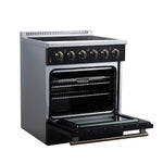 Galiano 30 Inch Freestanding Electric range, 4 radiant burners, 4.32 cf. True Convection oven, Air fryer kit, Black