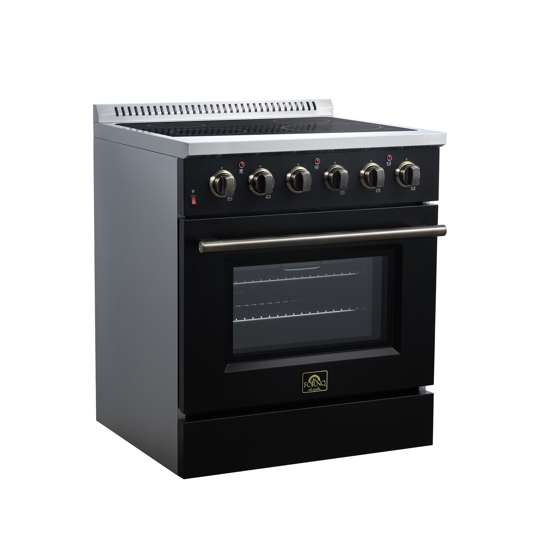 Galiano 30 Inch Freestanding Electric range, 4 radiant burners, 4.32 cf. True Convection oven, Air fryer kit, Black