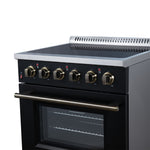 Galiano 30 Inch Freestanding Electric range, 4 radiant burners, 4.32 cf. True Convection oven, Air fryer kit, Black
