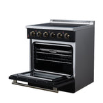Galiano 30 Inch Freestanding Electric range, 4 radiant burners, 4.32 cf. True Convection oven, Air fryer kit, Black