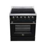 Galiano 30 Inch Freestanding Electric range, 4 radiant burners, 4.32 cf. True Convection oven, Air fryer kit, Black