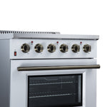Galiano 30 Inch Freestanding Electric range, 4 radiant burners, 4.32 cf. True Convection oven, Air fryer kit, White