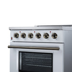 Galiano 30 Inch Freestanding Electric range, 4 radiant burners, 4.32 cf. True Convection oven, Air fryer kit, White