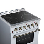 Galiano 30 Inch Freestanding Electric range, 4 radiant burners, 4.32 cf. True Convection oven, Air fryer kit, White