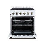 Galiano 30 Inch Freestanding Electric range, 4 radiant burners, 4.32 cf. True Convection oven, Air fryer kit, White