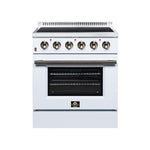 Galiano 30 Inch Freestanding Electric range, 4 radiant burners, 4.32 cf. True Convection oven, Air fryer kit, White