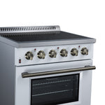 Galiano 30 Inch Freestanding Electric range, 4 radiant burners, 4.32 cf. True Convection oven, Air fryer kit, White