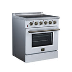 Galiano 30 Inch Freestanding Electric range, 4 radiant burners, 4.32 cf. True Convection oven, Air fryer kit, White