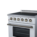 Galiano 30 Inch Freestanding Electric range, 4 radiant burners, 4.32 cf. True Convection oven, Air fryer kit, White