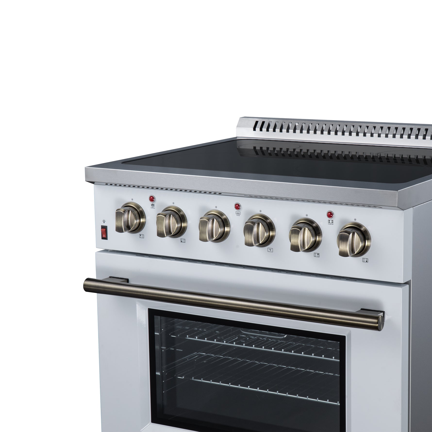 Galiano 30 Inch Freestanding Electric range, 4 radiant burners, 4.32 cf. True Convection oven, Air fryer kit, White