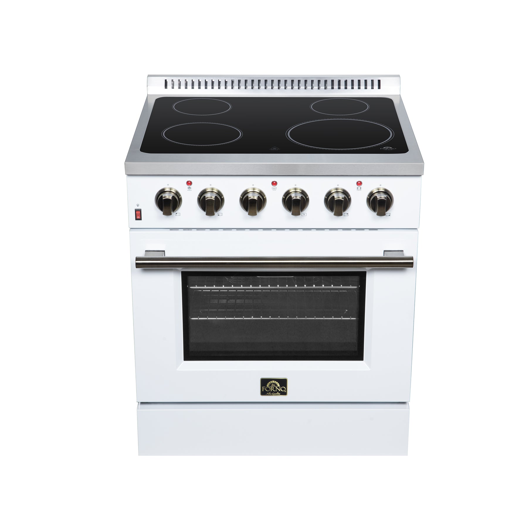 Galiano 30 Inch Freestanding Electric range, 4 radiant burners, 4.32 cf. True Convection oven, Air fryer kit, White