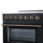 Galiano 36 Inch Freestanding Electric range, 5 radiant burners, 5.36 cf. True Convection oven, Air fryer kit, Black