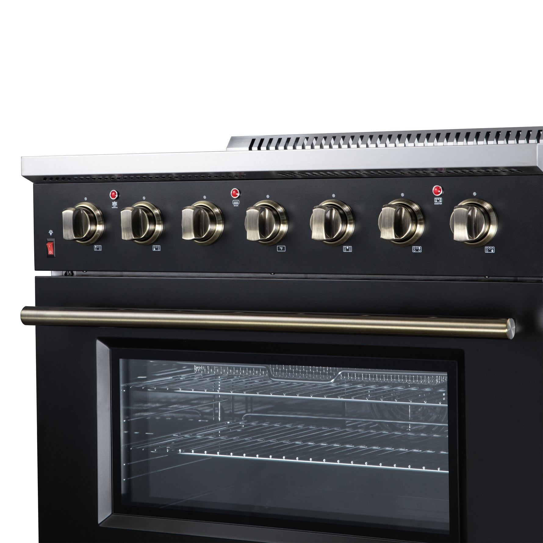 Galiano 36 Inch Freestanding Electric range, 5 radiant burners, 5.36 cf. True Convection oven, Air fryer kit, Black