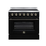 Galiano 36 Inch Freestanding Electric range, 5 radiant burners, 5.36 cf. True Convection oven, Air fryer kit, Black
