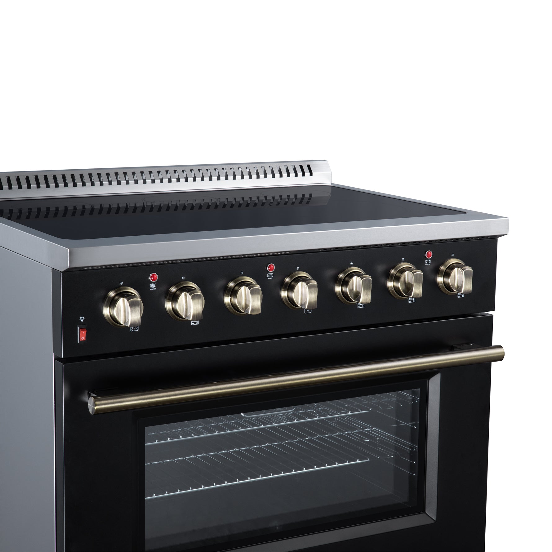 Galiano 36 Inch Freestanding Electric range, 5 radiant burners, 5.36 cf. True Convection oven, Air fryer kit, Black