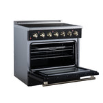 Galiano 36 Inch Freestanding Electric range, 5 radiant burners, 5.36 cf. True Convection oven, Air fryer kit, Black